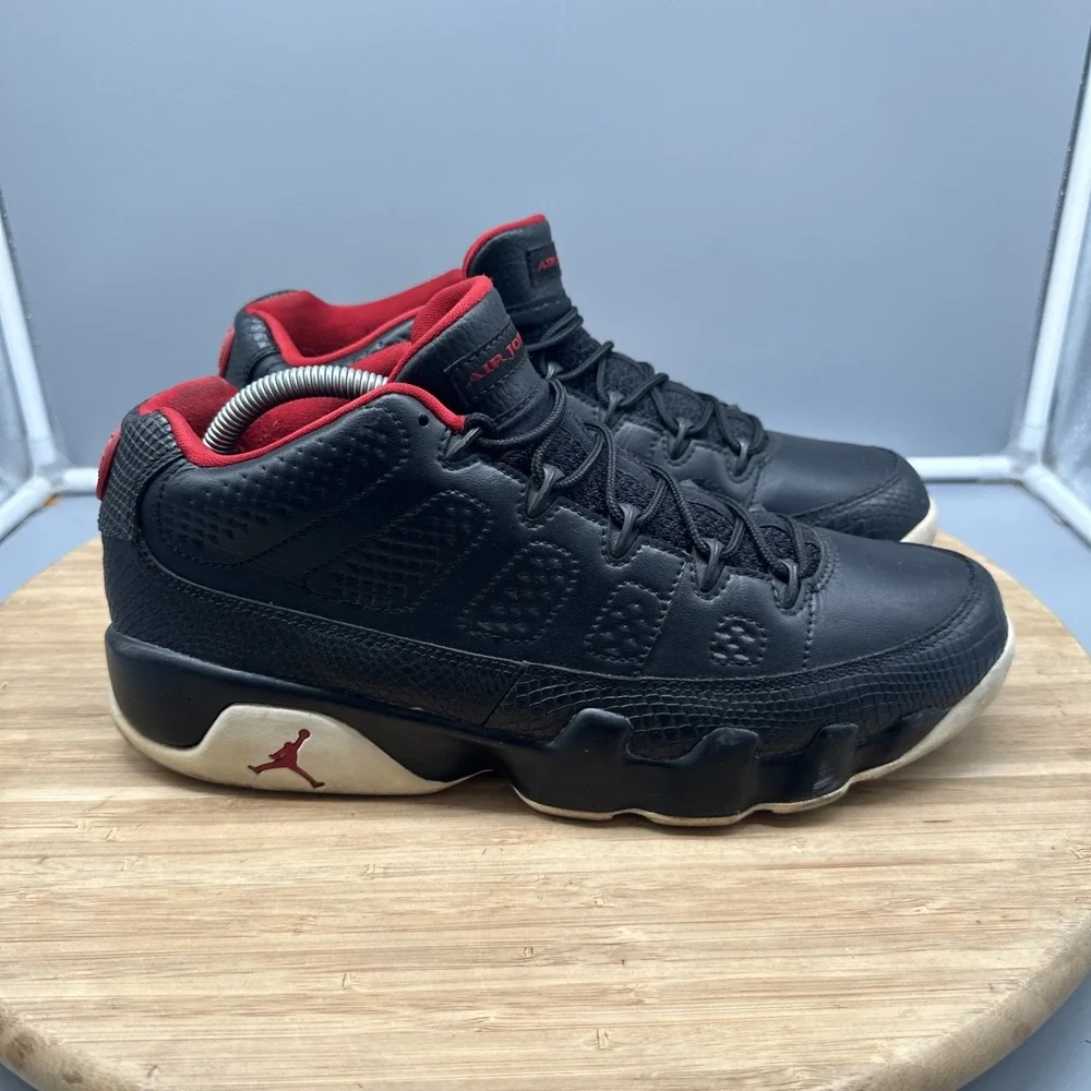 Nike Air Jordan 9 Retro Low Bred Black Gym Red White 832822-001 Men's 10.5
